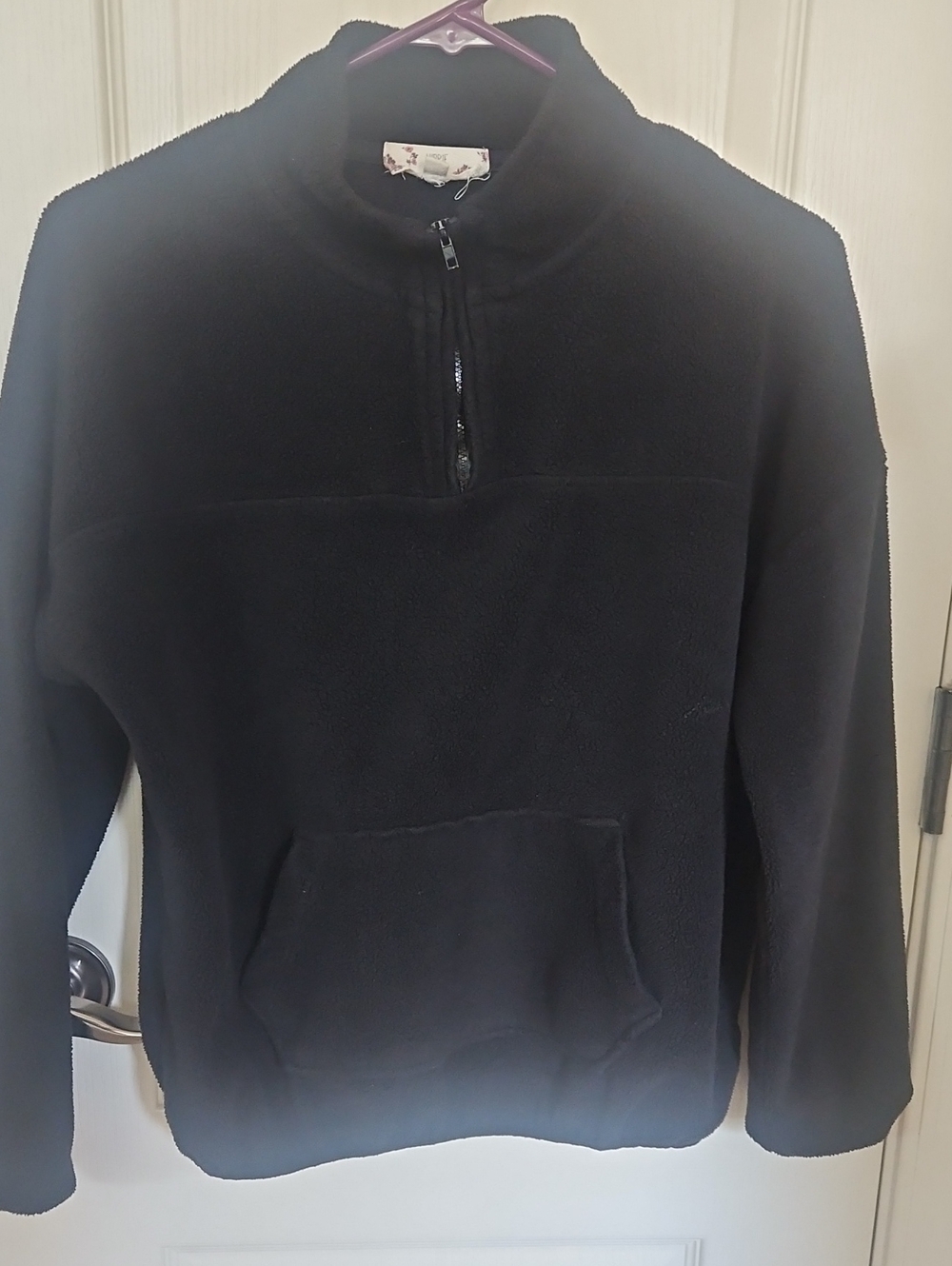 Hippie Rose Black Half-Zip Fleece Pullover
